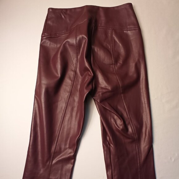 White House Black Market Runway Legging Size 2 Faux Leather Mid Rise Mauve Color - Picture 3 of 11